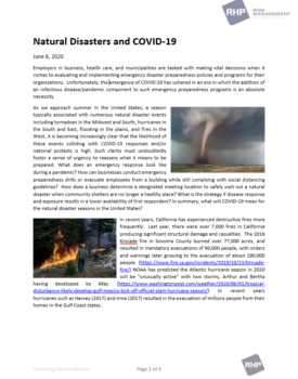 Cover_Natural Disasters and COVID-19