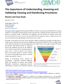 Cover_The Importance of Understanding, Assessing and Validating Cleaning and Disinfecting Procedures