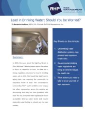 Lead in Drinking Water cover