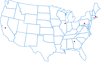 Map of RHP office locations across the United States